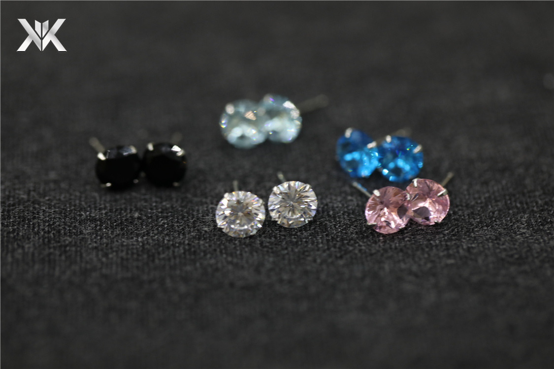 S925 silver Zircon Earrings纯银钻石耳钉男女嘻哈 hiphop锆石-图1