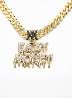 EAZYMONEY水滴字母吊坠古巴项