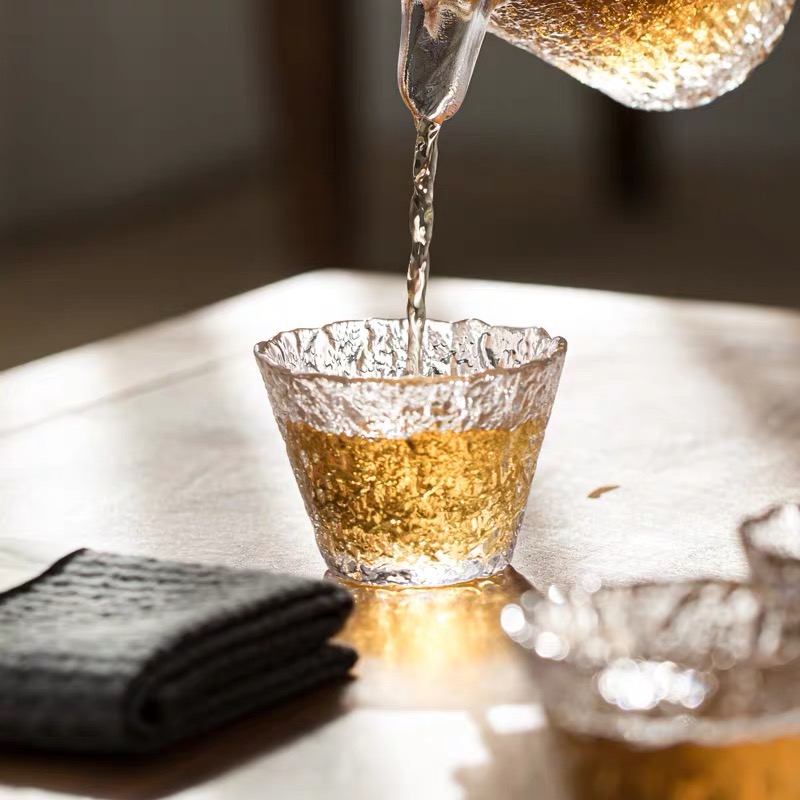 复古冰露日式小酒杯清酒酒具玻璃白酒杯果酒烈酒杯家用分酒器酒壶