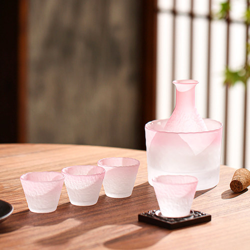 围炉冰茶妃粉清酒酒具套装玻璃日式小酒杯喝酒杯果酒杯白酒分酒器 - 图0