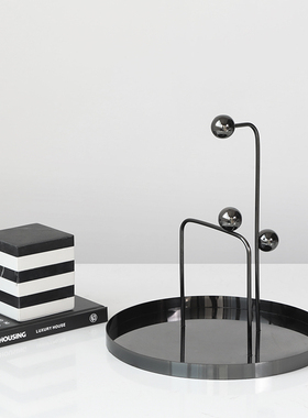 密度家居现代简约金色托盘客厅