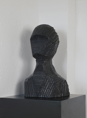 密度家居现代创意白色树脂抽象托腮人物摆件客厅电视柜玄关装饰品