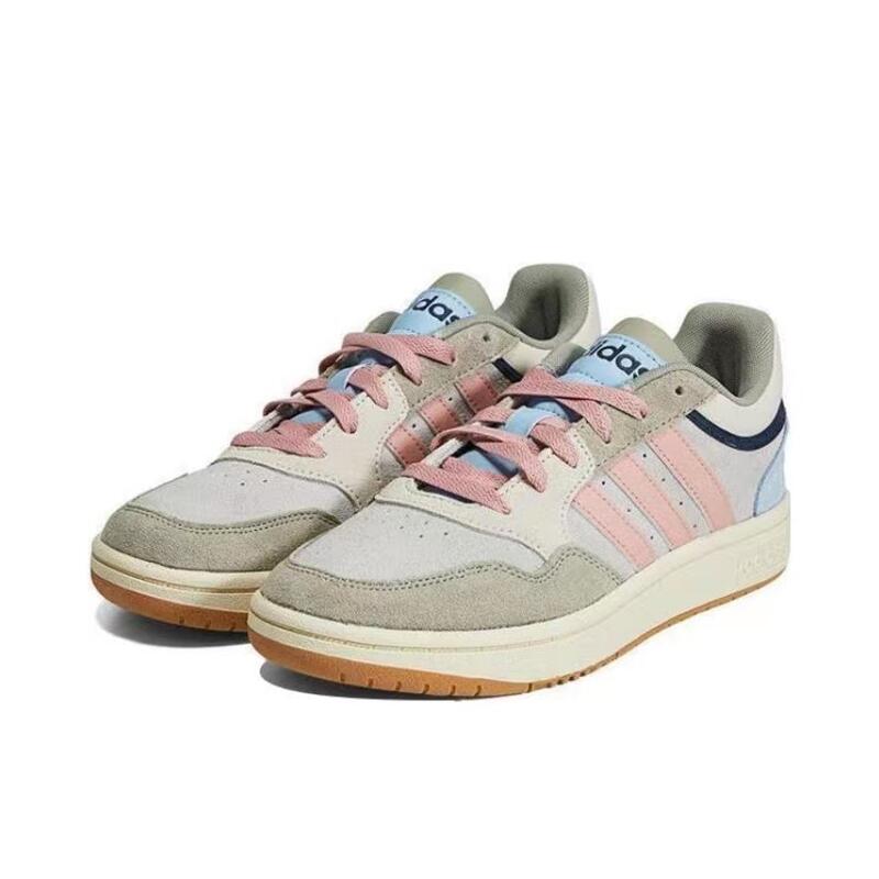 adidas neo Hoops 3.0 女子 防滑耐磨低帮休闲板鞋 灰粉蓝 HP6901 - 图3