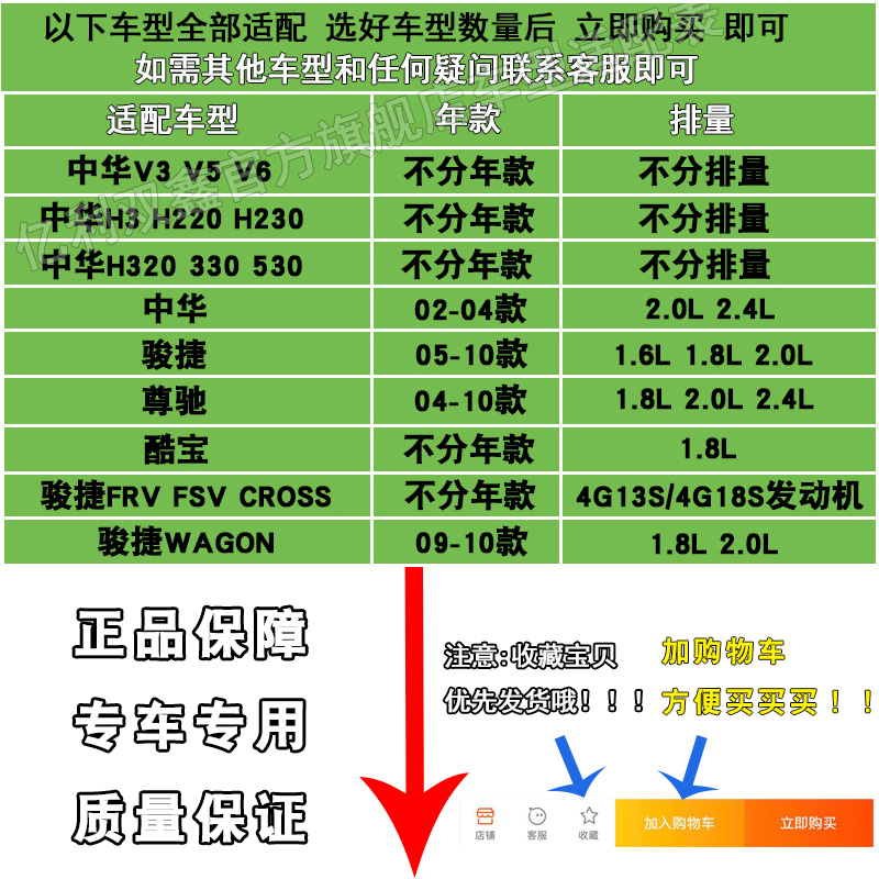 适配中华V3骏捷V5尊驰H220 H230 H320 H330 H530 FRV FSV机油滤芯 - 图0