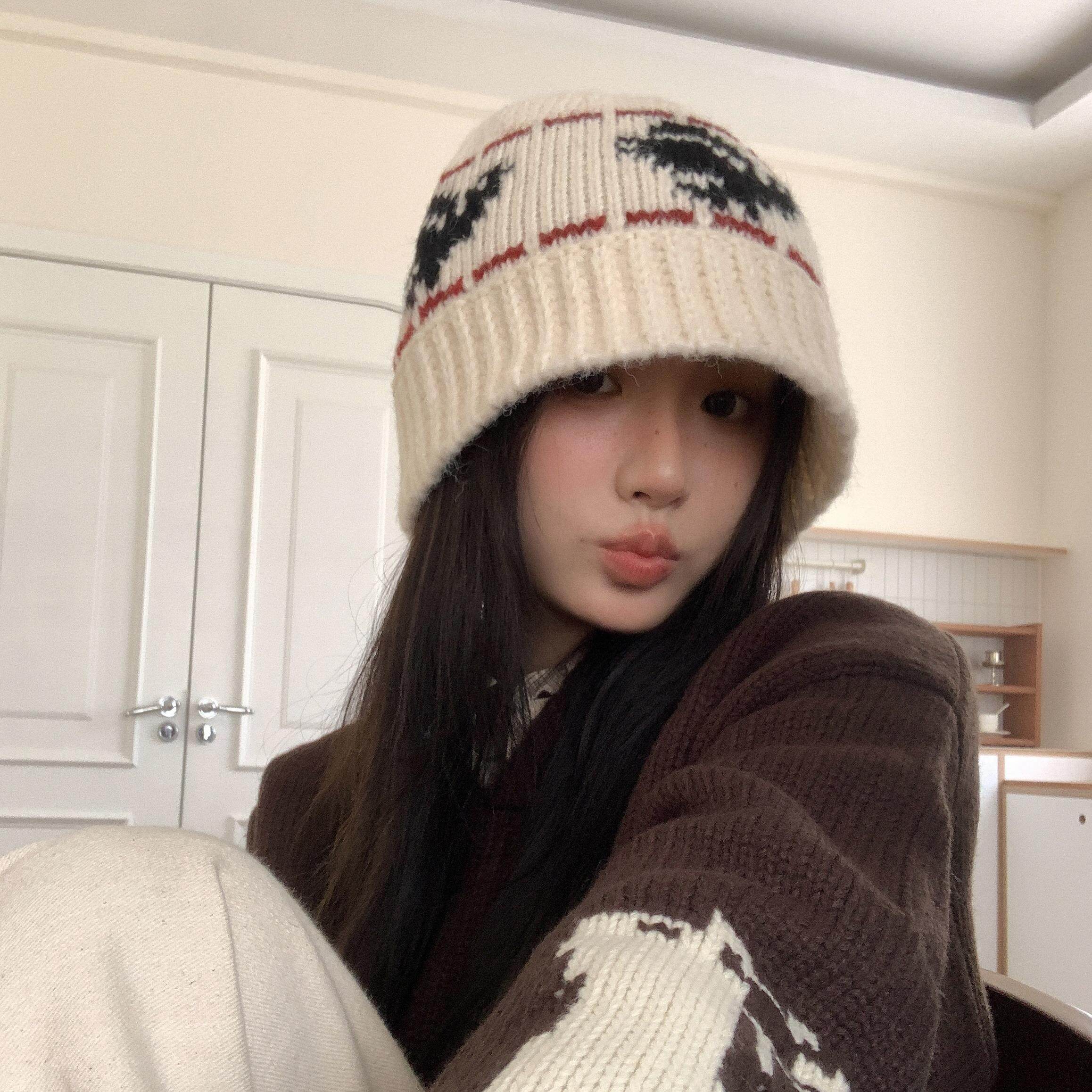 北欧时光~陈奶奶费尔岛风针织渔夫帽时尚百搭显脸小秋冬盆帽子女,淘宝优惠券,粉丝福利购,淘宝优惠卷