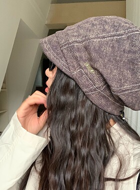 高阶格调/美式复古素颜包头帽女