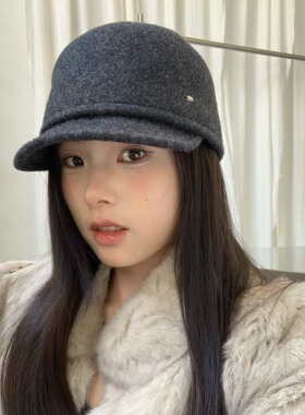羊毛100%陈奶奶高级灰色礼帽女