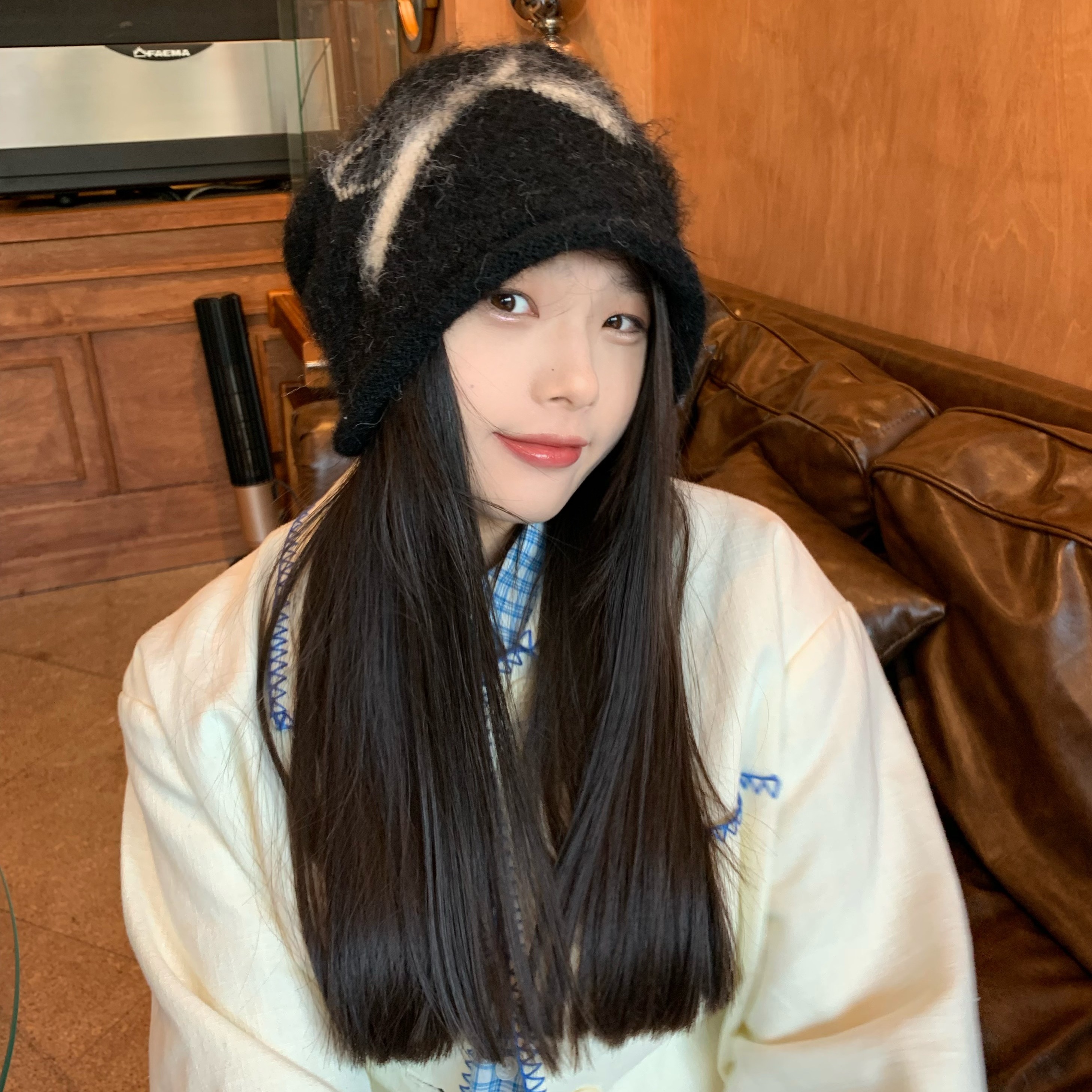 甜酷女陔专享版~蝴蝶结毛线针织帽堆堆帽慵懒冷帽秋冬显脸小帽子 - 图3