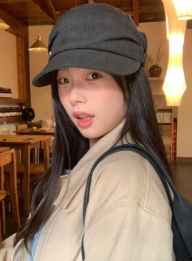 陈奶奶肌理褶皱报童帽子女夏