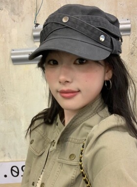 陈奶奶美式交叉绑带报童帽女四季