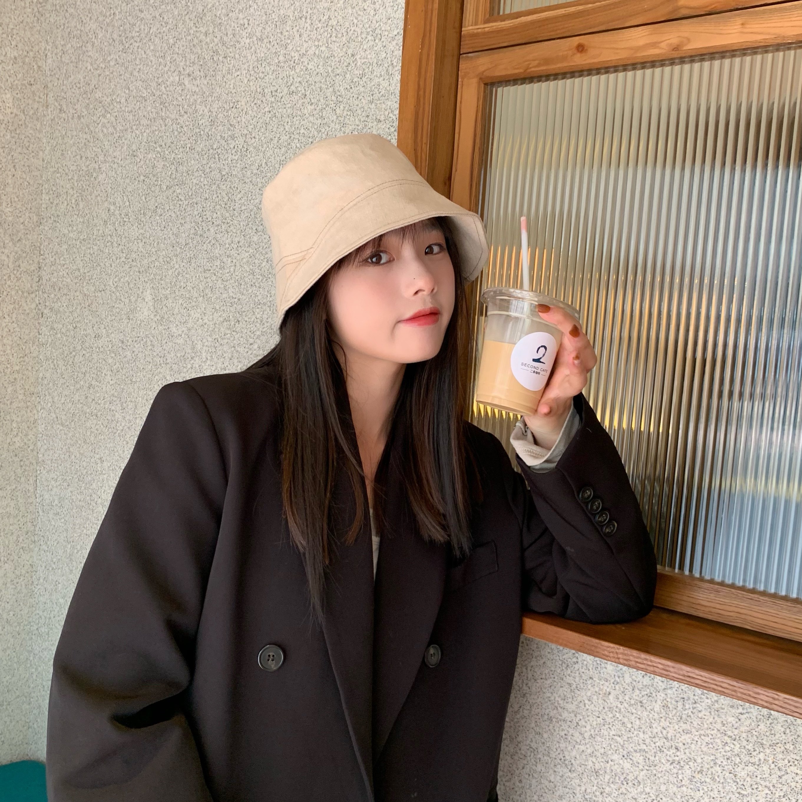 陈奶奶/简单的搭配百搭纯色渔夫帽子秋季女长发前长后短素颜盆帽,淘宝优惠券,粉丝福利购,淘宝优惠卷