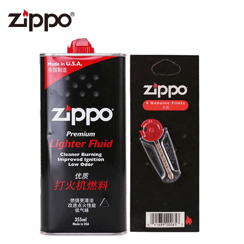 正版ZIPPO专用打火机煤油之宝配件燃油料zipoo礼盒zpoo打火石棉芯 - 图1