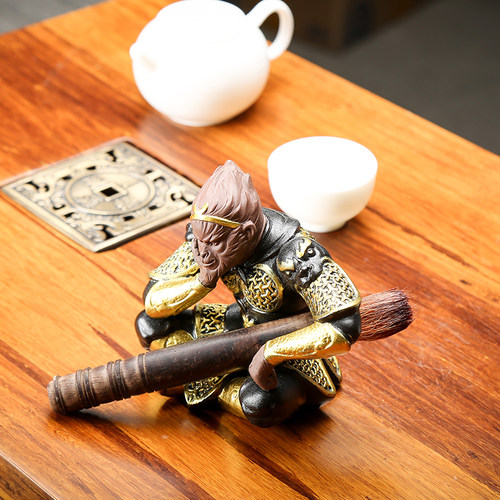 紫砂猴子孙悟空茶宠摆件精品 可养茶台摆设茶具配件齐天大圣车载 - 图1
