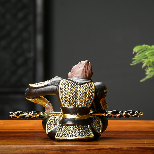 紫砂猴子孙悟空茶宠摆件精品 可养茶台摆设茶具配件齐天大圣车载 - 图2