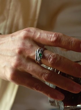 蛇年本命年S925纯银蛇形戒指男款开口轻奢设计感小众送礼百搭指环