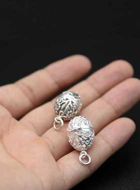镂空能装东西的可打开的吊坠纯银