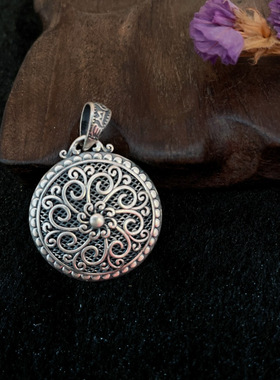 彩绘双锦鲤好运纯银民族风项链