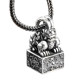 Retro solid transfer fortune seal Pixiu pendant for men and women transfer trendy men's four mythical beasts domineering personality necklace