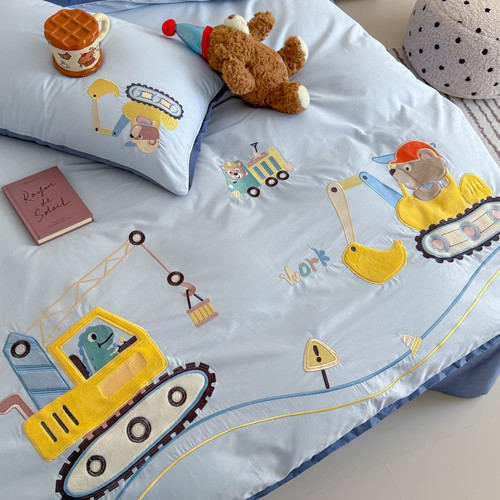 A类母婴级100纯棉四件套卡通全棉儿童床单被套三件套床笠四季通用 - 图2