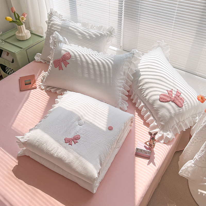 夏季四件套可机洗水洗单人夏被 莱美秋化纤被