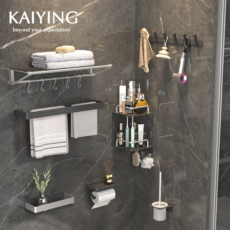 凯鹰浴室挂件卫生间毛巾架免打孔墙面置物架壁挂浴巾架五金挂件,淘宝优惠券,粉丝福利购,淘宝优惠卷