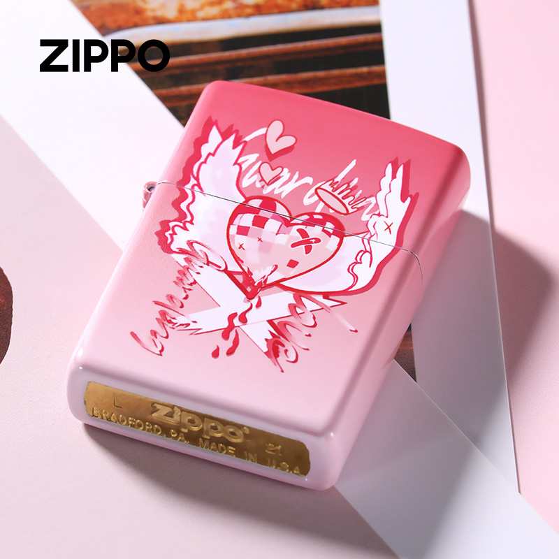 zippo打火机正版 芝宝正品彩印以爱之名个性创意送男友情人节礼物