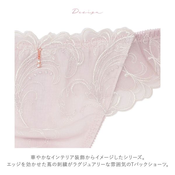 日本NARUE内裤女柔软弹力日系蕾丝边刺绣可爱优雅性感低腰丁字T裤 - 图1