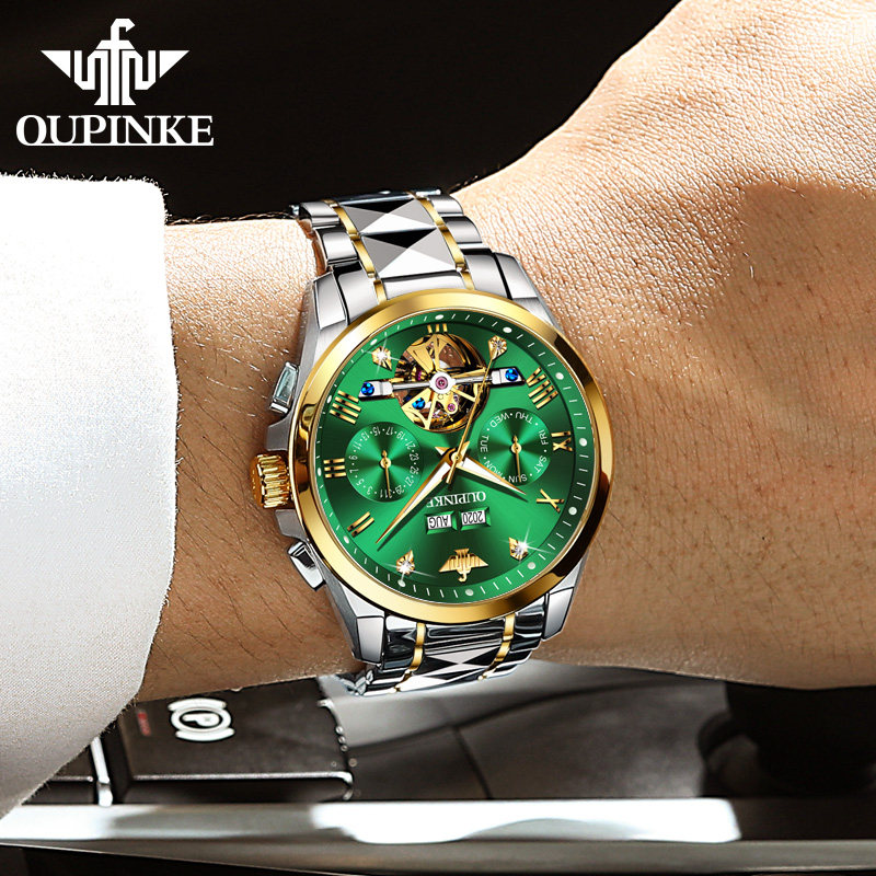 瑞士正品绿水鬼男士全自动机械表 aesop伊索翠清国产腕表