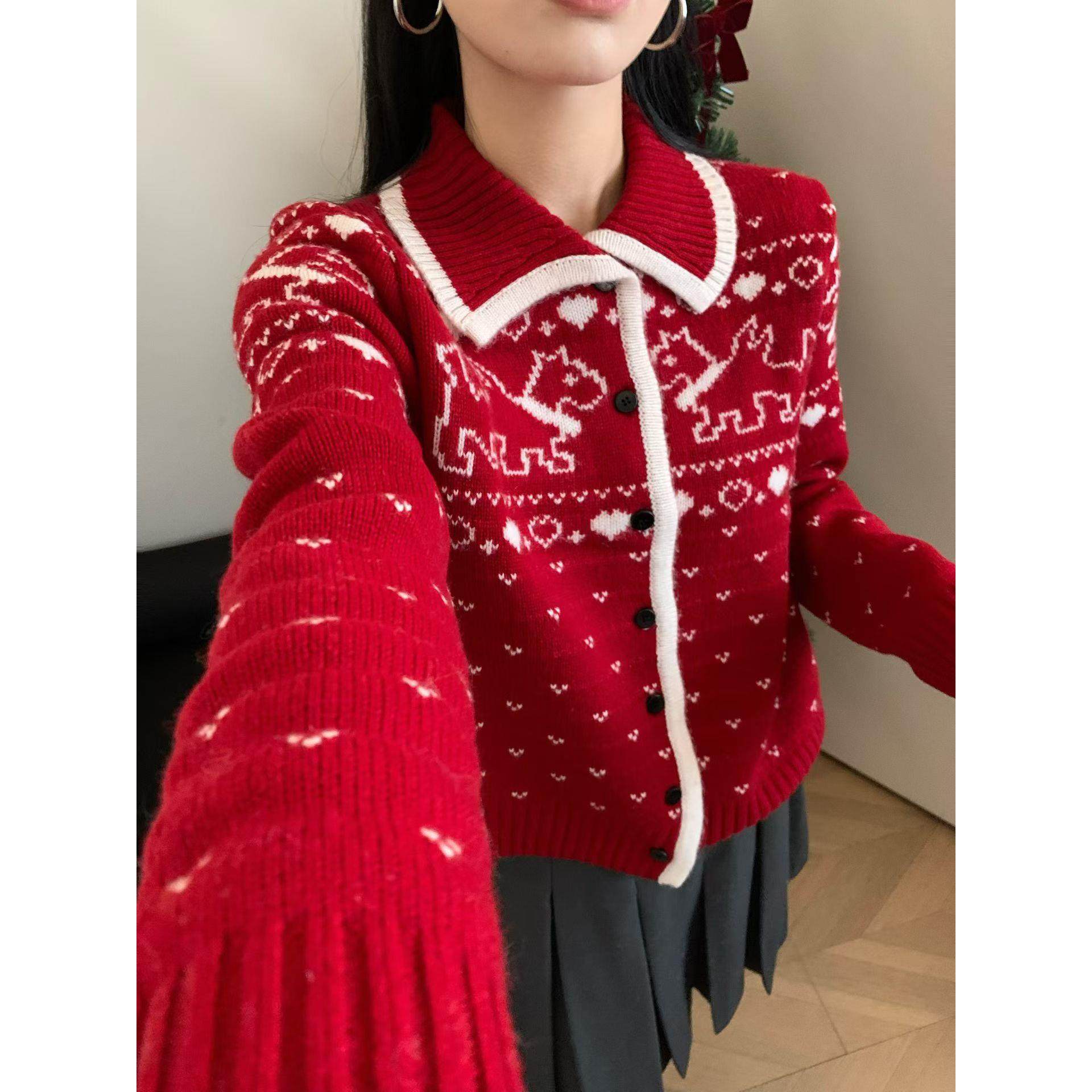 定制100羊毛衫2025春新款时尚百搭翻领长袖针织衫女宽松显瘦上衣,淘宝优惠券,粉丝福利购,淘宝优惠卷