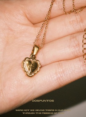DosPuntos蕾丝爱心项链