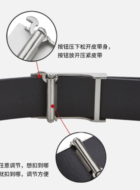 316不锈钢内穿无牙扣皮带