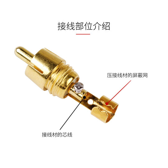 RCA solderless gold-plated speaker amplifier lotus head