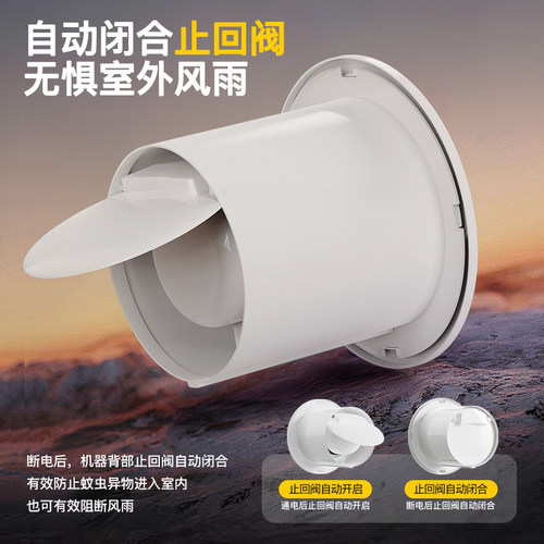 顾家排气扇卫生间换气扇墙壁式浴室厨房抽风机圆形排风扇强力静音 - 图2