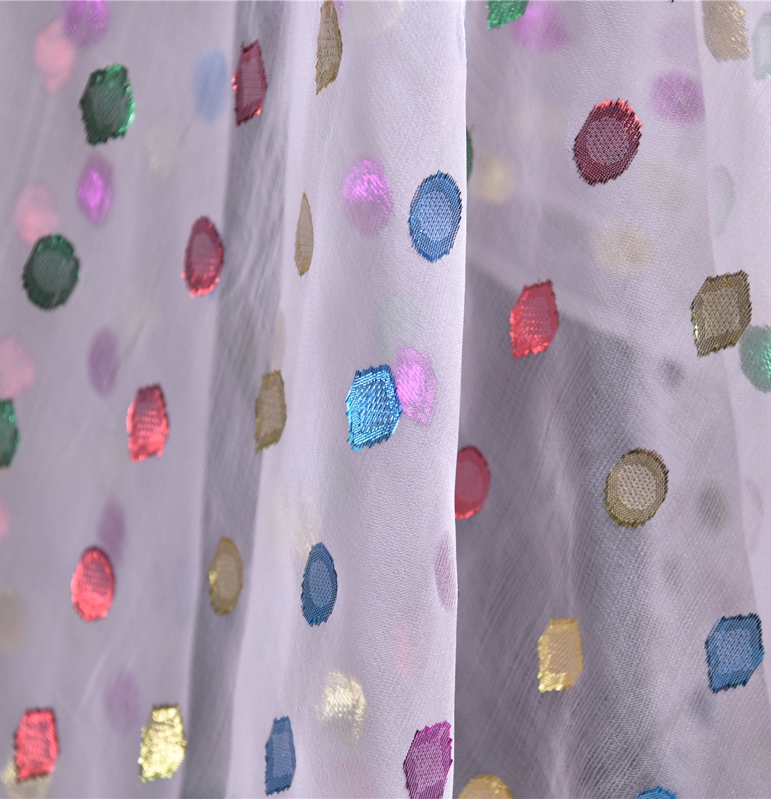 星梦空间 超美织金真丝剪花薄纱乔其纱6姆100丝112宽 设计师 - 图0