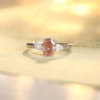 Lab-grown diamond oval pink diamond triple stone ring ring Chinese Valentine's Day birthday gift design customization