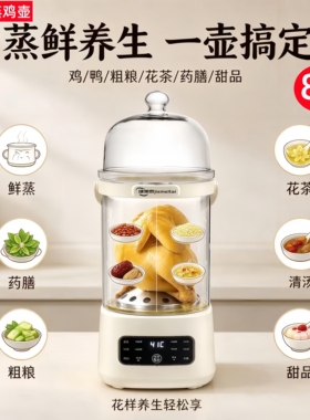 8L养生蒸鸡壶多功能大容量家用烧水炉炖煮餐厅商用花茶中药玻璃桶