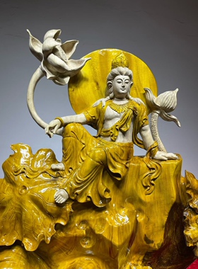 新品上架《自在观音》金丝楠立体精雕、观音端庄慈祥、镇宅