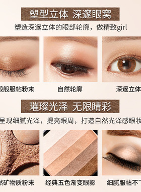 渐变眼影盘泰国正品5色腮红修容