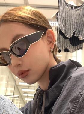 2024新款黑白熊猫撞色时髦墨镜女款潮方圆脸高级感防紫外线太阳镜