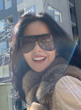 欧美大框护目蛤蟆镜复古玳瑁色女网红时髦感街拍凹造型时尚墨镜潮