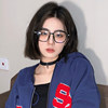 Korean retro multi-sided black frame glasses for women with round faces, casual
