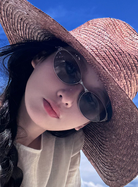 复古金属老钱风猫眼墨镜女显脸小港风网红同款夏季时尚遮阳太阳镜