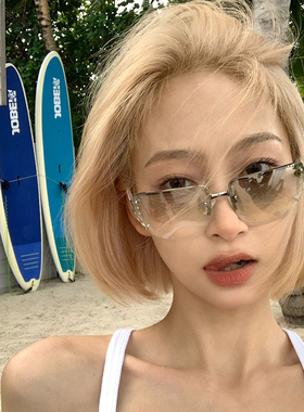 美式街头个性无框Y2K千禧风墨镜