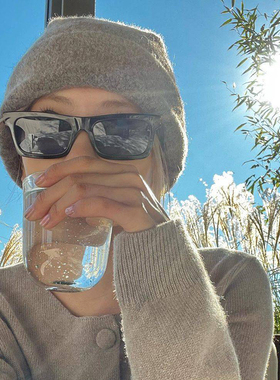 rose墨镜圆脸显瘦复古长方形