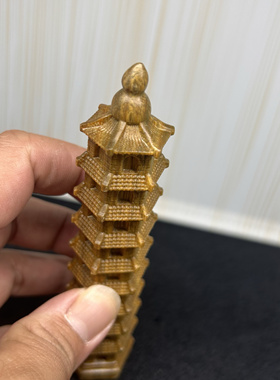 天然阿根廷绿檀木雕文昌塔摆件