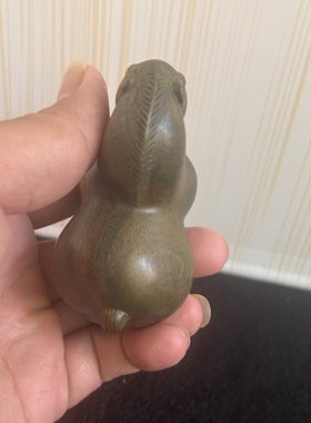 天然阿根廷绿檀木雕唐马摆件