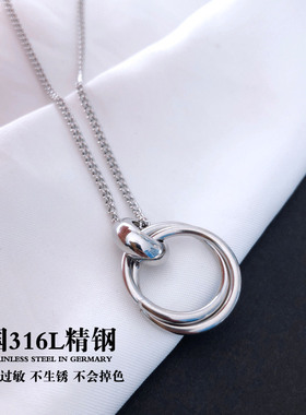 韩版蔡徐坤同款钛钢圆圈圈毛衣链