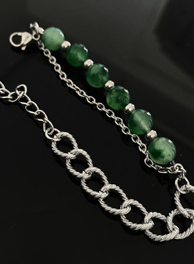 玉石钛钢双层拼接情侣不掉色