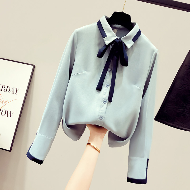 设计感小众女士职业雪纺白衬衣秋装 saronala莎欧娜拉衬衫