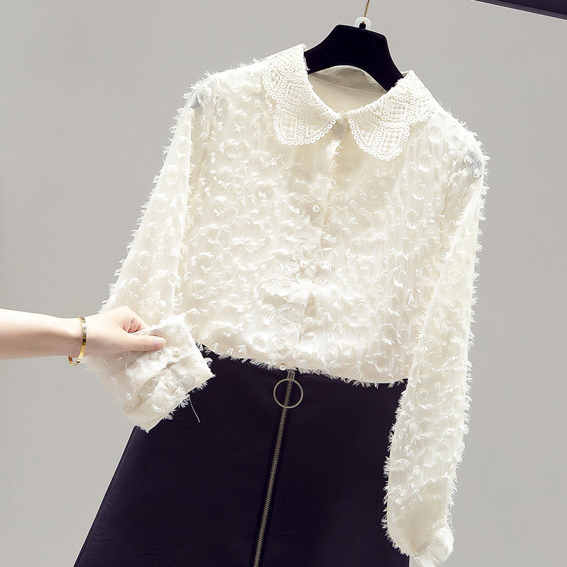 秋冬装2020年新款衬衫气质春打底衫 saronala莎欧娜拉蕾丝衫/雪纺衫